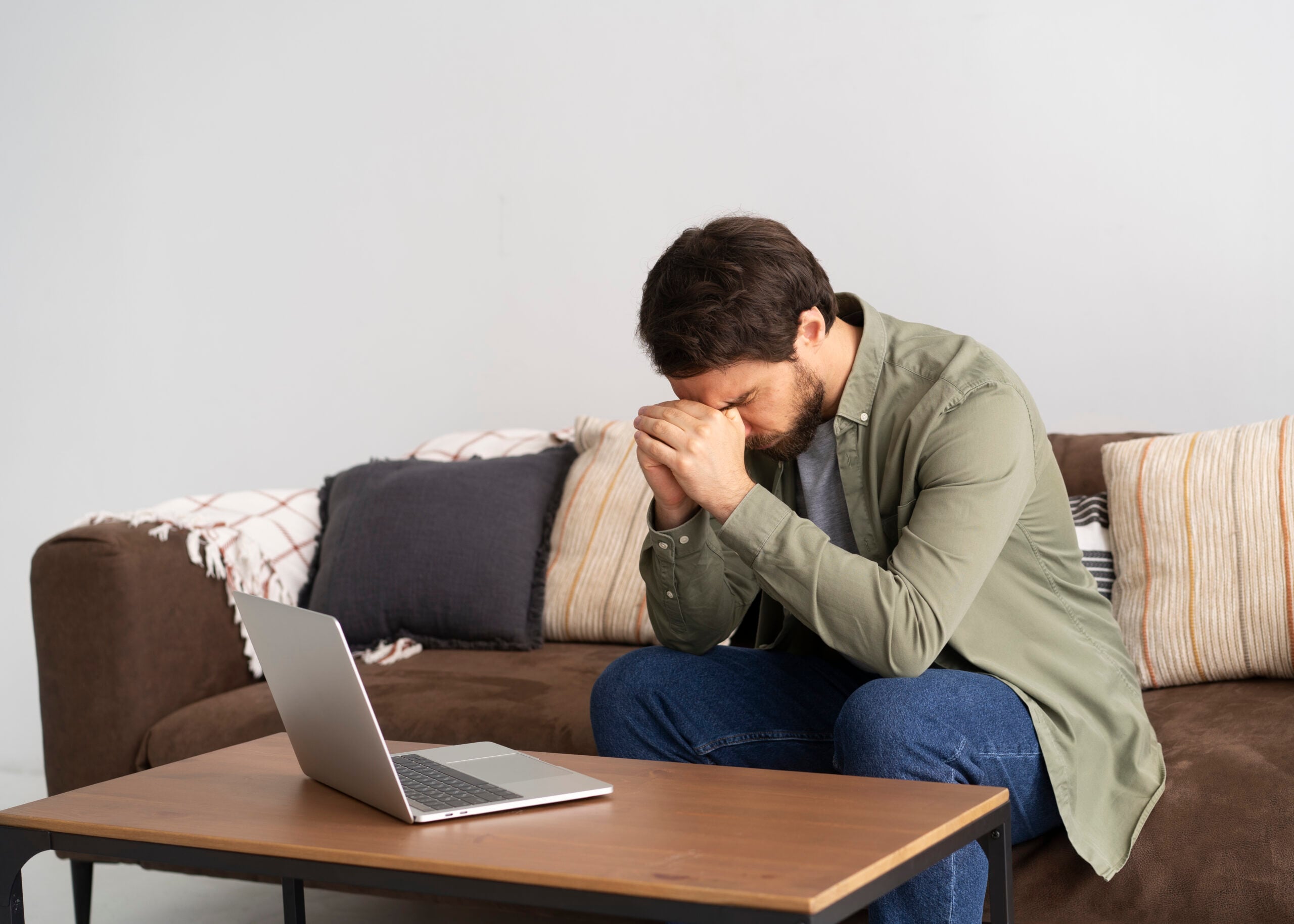 A man dealing with anxiety